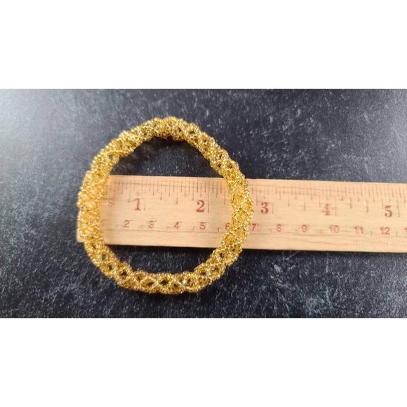 Vintage Woven Gold Tone Beaded Jewelry Set - Picture 9 of 10